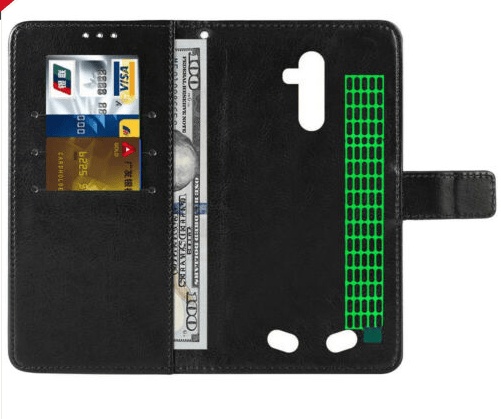 LEATHER FLIP CASE for Blackview BV9000 Pro Black (BULK) (OEM)