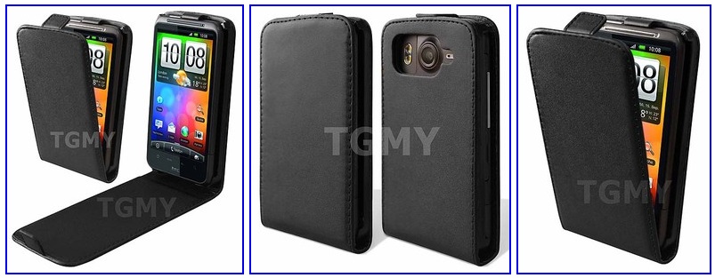 HTC Desire HD G10 Leather Flip Case (Black) (OEM)