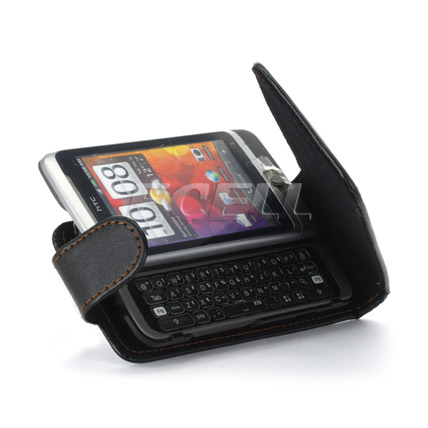 Δερμάτινη Θήκη Flip για HTC Desire Z Μαύρο (OEM)