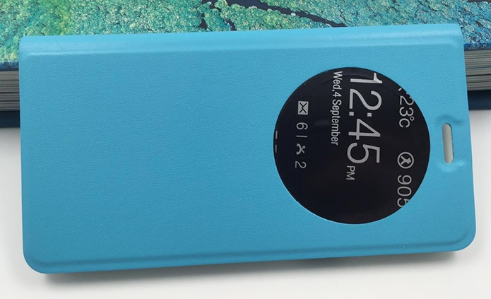 Flip Leather Case with Viewing Window for OnePlus 3 - Blue (OEM)
