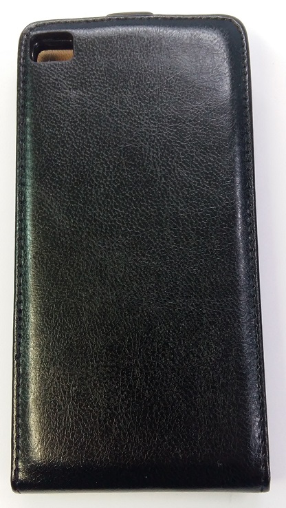 Leather Flip Case With Back Cover Silicone for Huawei Ascend P8 Black (OEM)