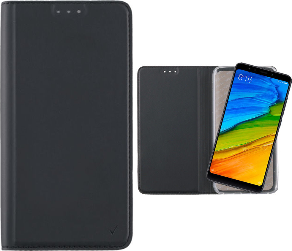 Δερματίνη Μαγνητική Θήκη Flip Πορτοφόλι για Xiaomi Redmi 5 Plus Grey Volte