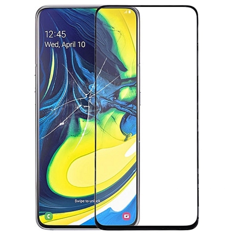 Glass Full Glue Cover Tempered Glass Samsung A80 Black 9H (OEM)