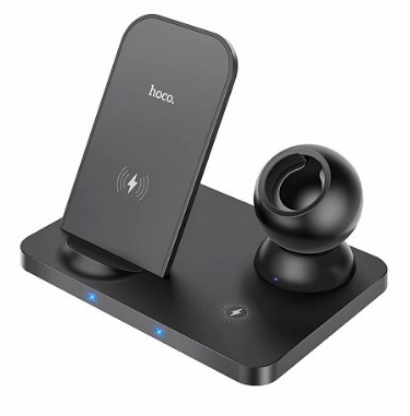 Hoco CW33 Ultra-Charge Wireless Charging Pad (15W, 2A) - Black (Qi Pad) (3-Device) (CW33)