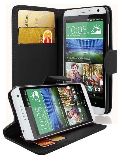 Leather Wallet/Case for HTC Desire 610 Black (OEM)