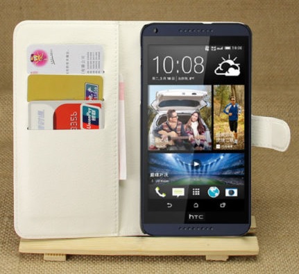 Leather Wallet/Case for HTC Desire 816 White (OEM)