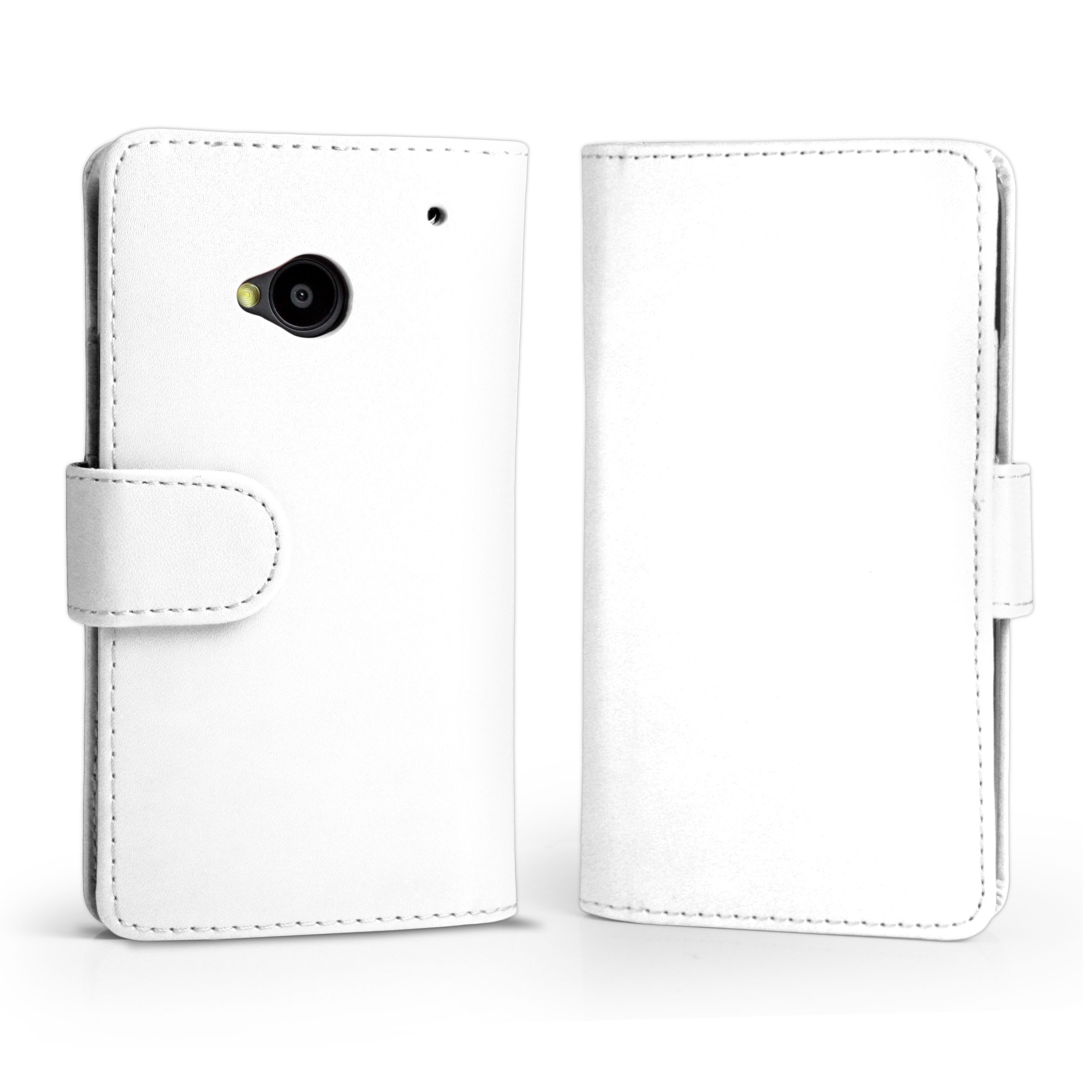 Δερμάτινη Θήκη/Πορτοφόλι για HTC One Λευκό (OEM)