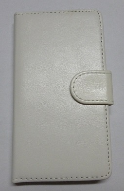 Leather Wallet/Case for Huawei Ascend P7 Mini White (OEM)