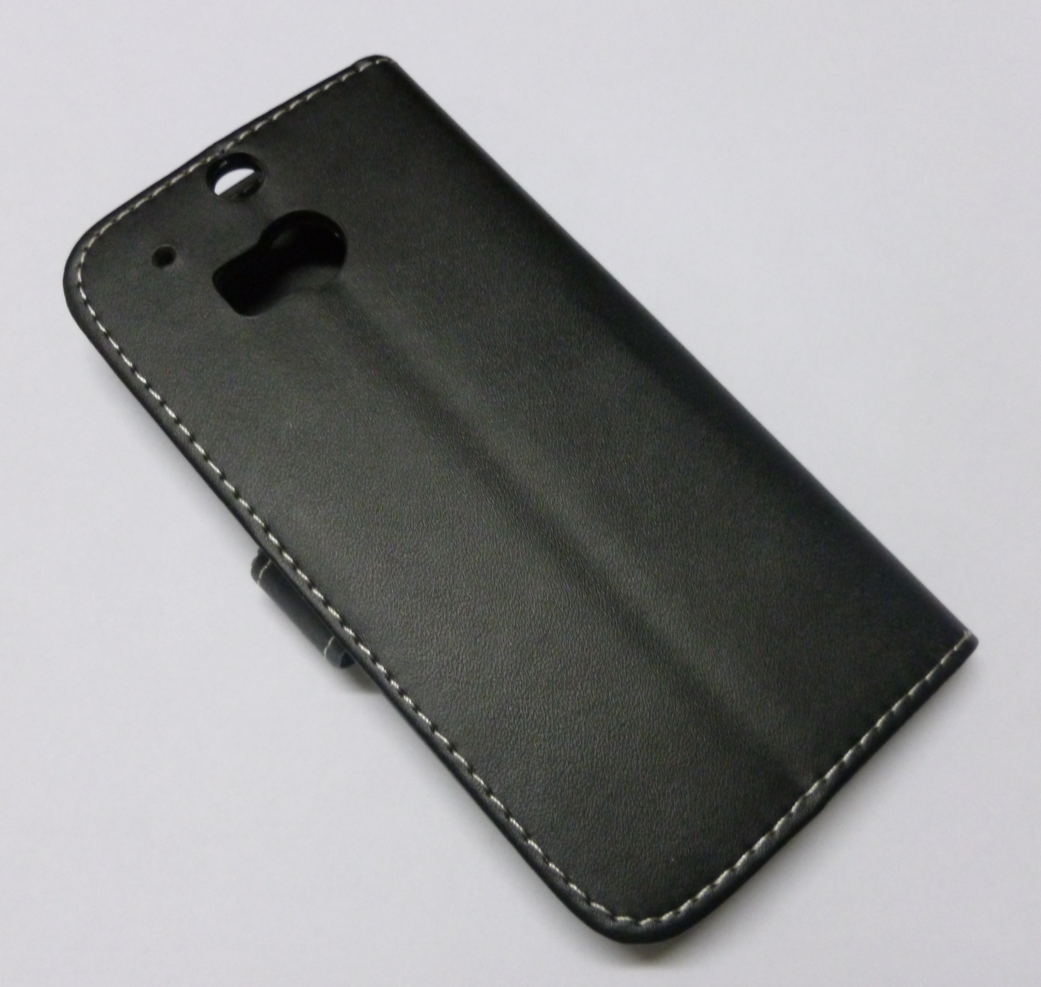 Leather Wallet Stand/Case for HTC One (M8) Black (OEM)