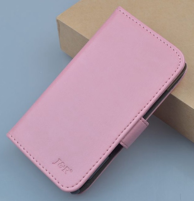 Leather Wallet Stand/Case for Huawei Ascend G620s (Pink) (OEM)