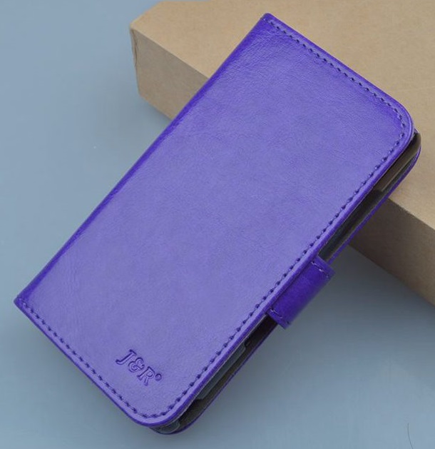 Leather Wallet Stand/Case for Huawei Ascend G620s (Purple) (OEM)