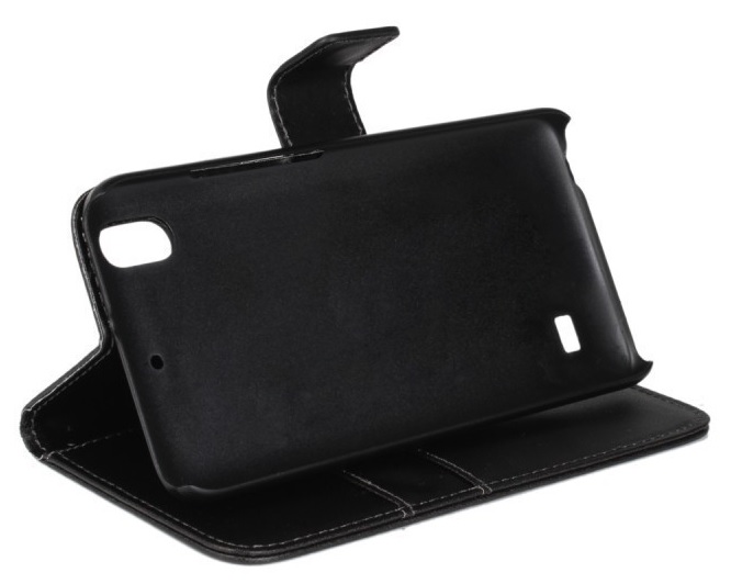 Huawei Ascend G620s Leather Wallet Stand/Case (Black) (OEM)