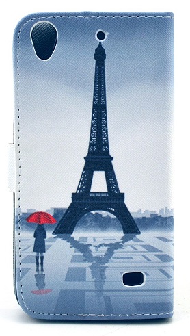 Leather Wallet Stand/Case for Huawei Ascend G620s (Eiffel Tower Design) (OEM)