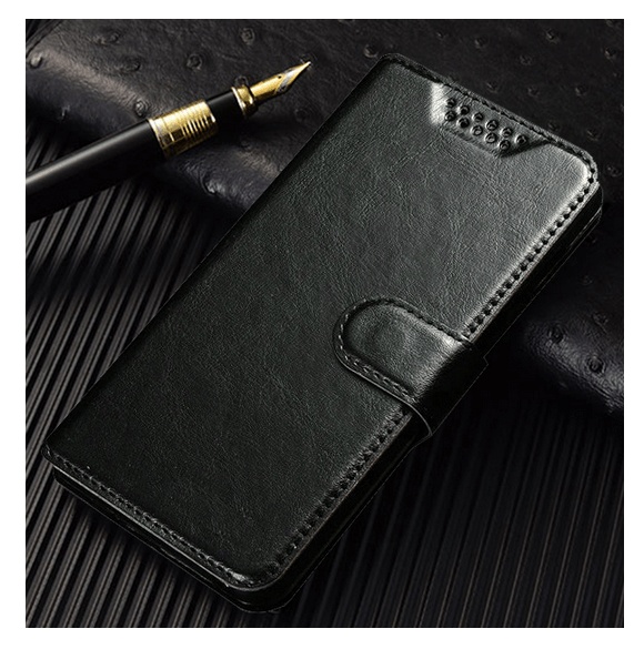 TP-LINK Neffos C5 Plus Leather Wallet Phone Case – Black (OEM) (BULK)