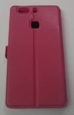 Leather Case With Windows And Silicone Back Cover for Huawei P9 Plus Magenta (OEM)