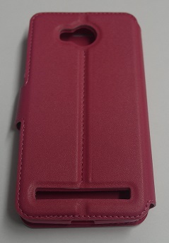 Leather Case With Windows And Silicone Back Cover for Huawei Y3ii Magenta (OEM)