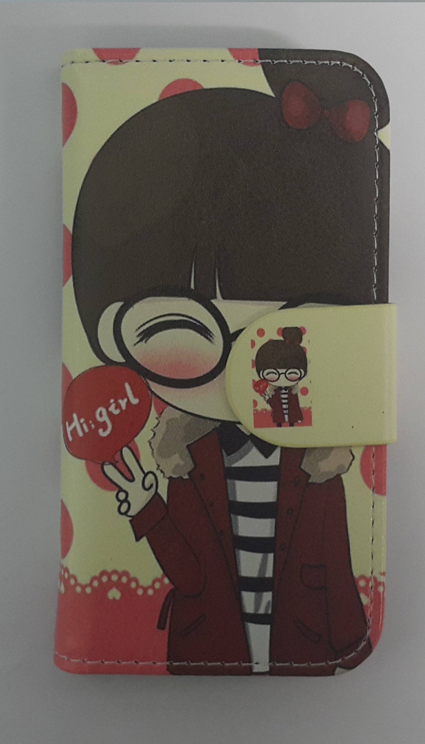 Θήκη Universal Flip Book Small για Κινητά Τηλέφωνα Από  4'' εως 4.8 '' Gel  Hi Girl(OEM)