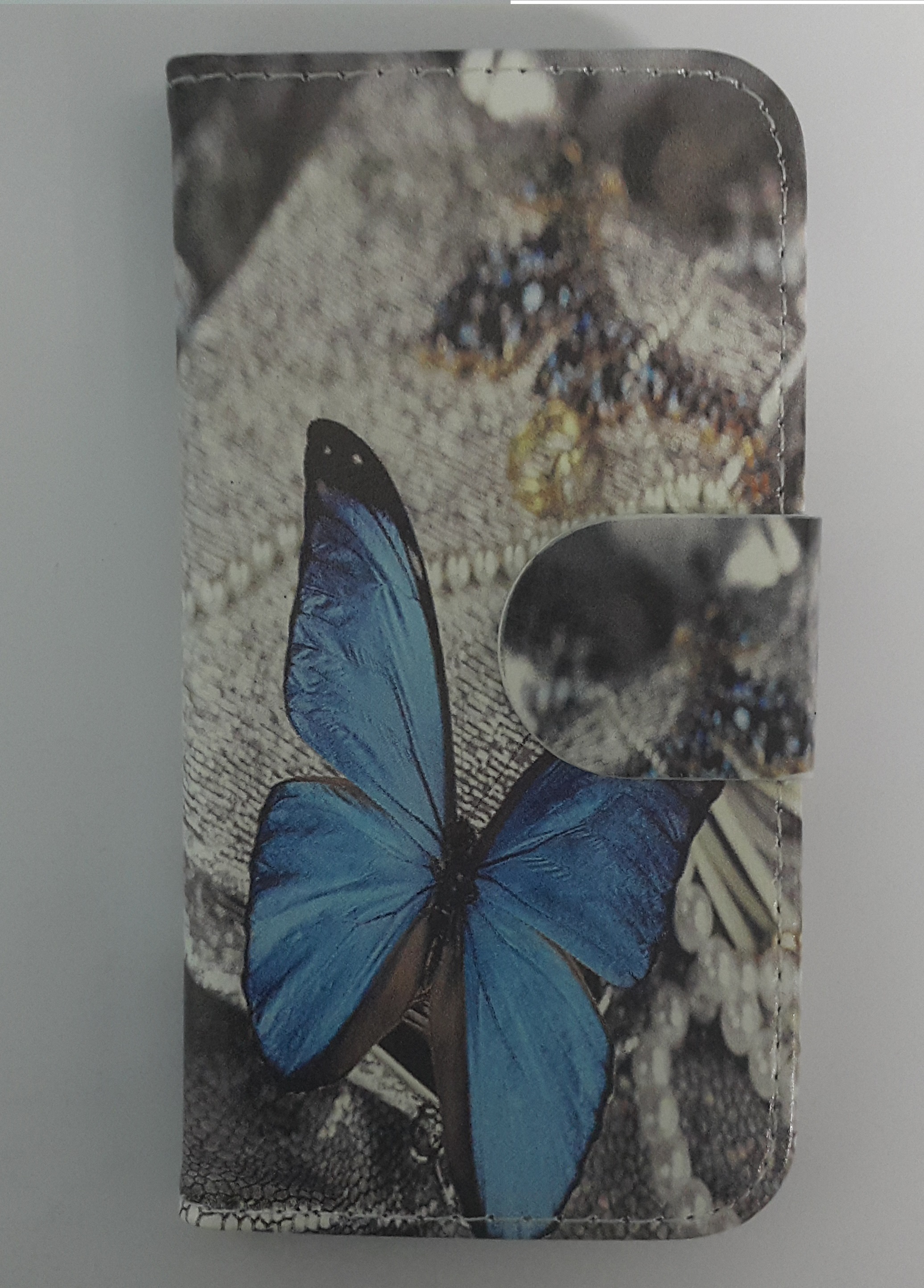 Θήκη Universal Flip Book Small για Κινητά Τηλέφωνα Από  4'' εως 4.8 '' Gel  Μπλε Πεταλούδα(OEM)