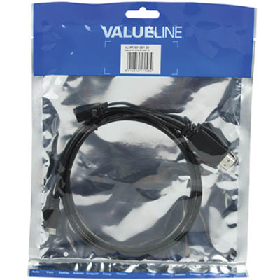 VALUELINE Μετατροπέας MHL Micro USB σε HDMI + Micro USB B θηλυκό 1m Μαύρο VLMP 39010 B10