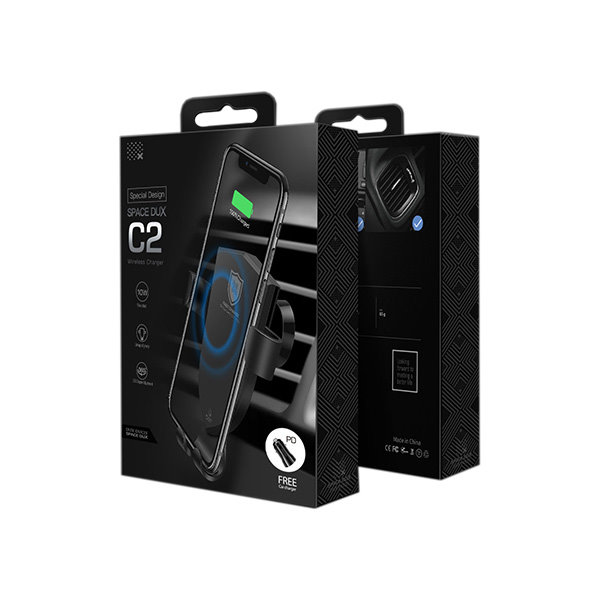 Βάση Αυτοκινήτου με Ασύρματη Φόρτιση Fast Charge Dux Ducis C2 Μαύρο