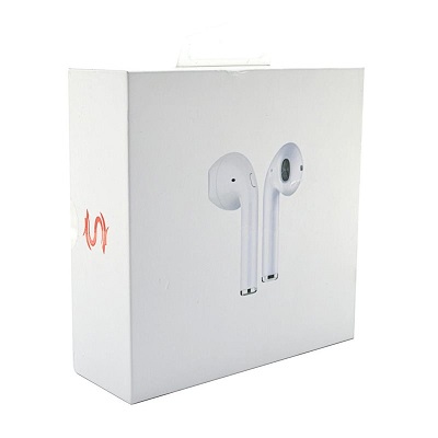 Air Plus Mini Wireless Bluetooth Headset with Charging Cradle - White (OEM) + A Headset and Charging Cradle