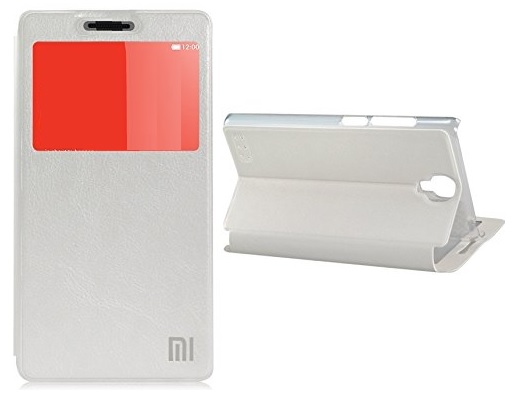 Xiaomi Mi 4 Leather Wallet Case with Window & Back Plastic Cover (White) (OEM)
