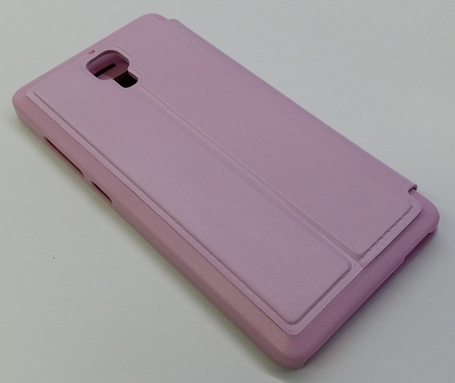 Xiaomi Mi 4 - Δερμάτινη θήκη πορτοφόλι με παράθυρο Και Πίσω Πλαστικό Κάλυμμα Ρόζ (ΟΕΜ)