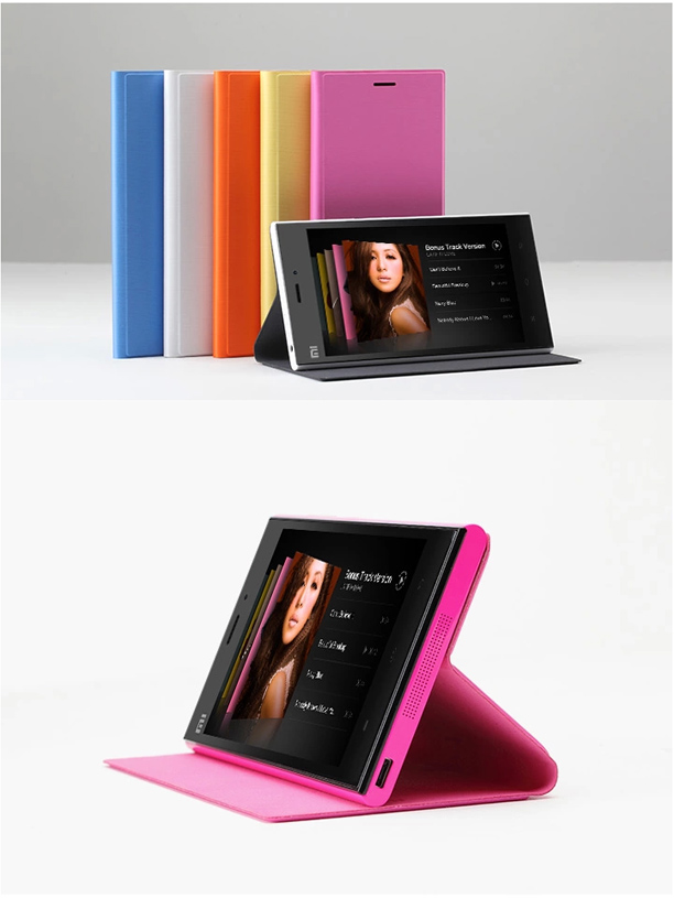 Xiaomi Mi3 - Flip Leather Case Orange