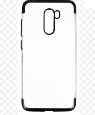 XIAOMI NOTE 8 PRO TPU SILICONE BACK COVER TRANSPARENT WITH METALLIC COLOR BLACK ON THE SIDE (OEM)