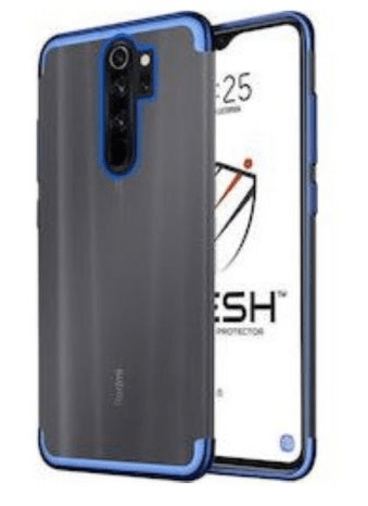 Xiaomi Note 8 Pro TPU Silicone back cover transparent With Metallic Color Blue on the sides (oem)