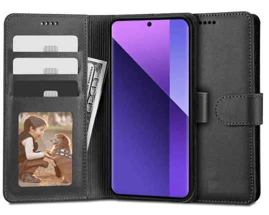 ΘΗΚΗ ΠΟΡΤΟΦΟΛΙ ΣΥΝΘΕΤΙΚΗ ΔΕΡΜΑΤΙΝΗ ΓΙΑ XIAOMI REDMI NOTE 13 PRO 4D / POCO M6 PRO 4G ΜΑΥΡΟ  (oem)