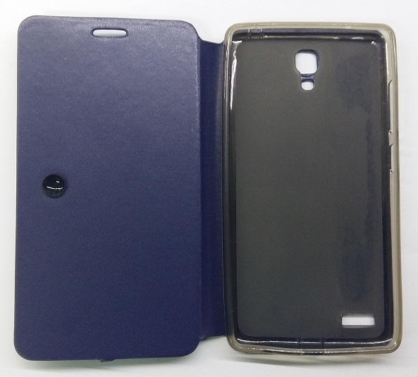 Xiaomi Redmi Note - Leather Flip Case With Silicone Back Cover Dark Blue (OEM)