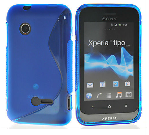 Xperia Tipo St21i / Dual Silicon Case TPU S-Line blue (OEM)