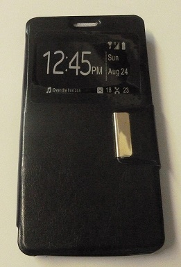 ZTE Blade A450 Leather Flip Case with Window (Black) (OEM)