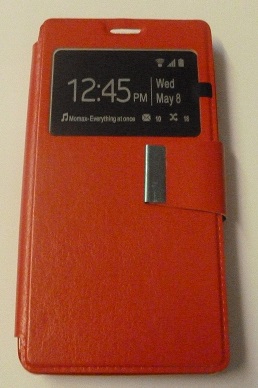 ZTE Blade A450 Leather Flip Case with Window (Red) (OEM)