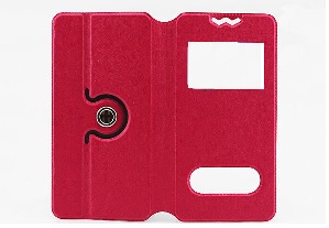 ZTE Blade A450 Leather Flip Case with Window (Red) (OEM)