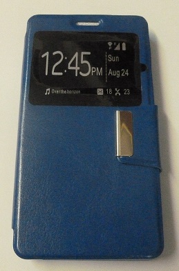 ZTE Blade A450 Leather Flip Case with Window (Blue) (OEM)