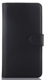 ZTE Blade A460 Leather Wallet Case & Plastic Back Cover (Black) (OEM)