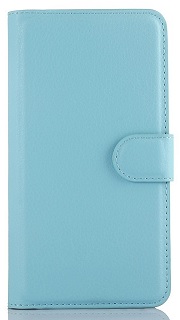 ZTE Blade A460 Leather Wallet Case with Plastic Back Cover (Light Blue) (OEM)