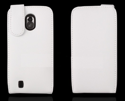ZTE Blade 3 V889 Flip Leather Case (White) (OEM)