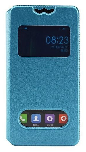 ZTE Blade L2 - Δερμάτινη Filp Θήκη Με Παραθυράκια Τιρκουάζ (ΟΕΜ)