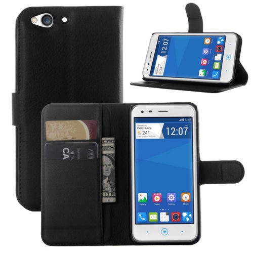 ZTE Blade S6 Leather Stand Wallet Case (Black) (OEM)