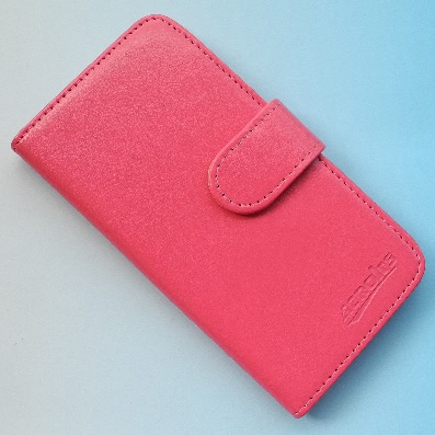 ZTE Blade V220 Leather Wallet Case with Silicone Back Cover (Magenta) (OEM)