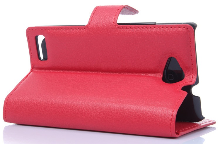ZTE Kis 3 Max - Leather Wallet Stand Case Red (OEM)