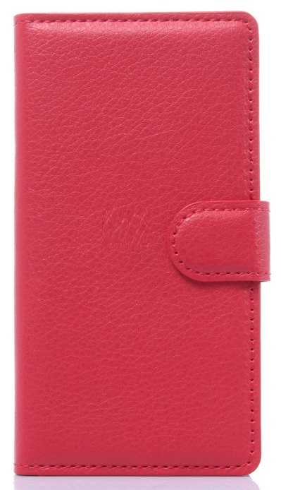 ZTE Kis 3 Max - Leather Wallet Stand Case Red (OEM)