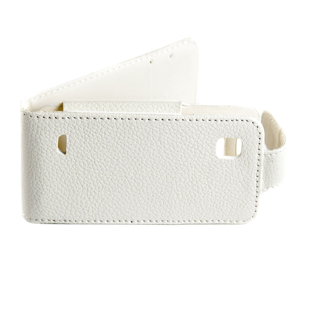 ZTE Kis V788d Leather Flip Case (ZTEKV788LFCPU) (White) (OEM)