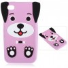 iPhone 4G / 4S  Μαλακή Θήκη Σιλικόνης Cute Dog Ανοιχτό Μώβ (OEM)