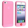 iPhone 5 Θήκη Σιλικόνης με κεντρικό κουμπί - Ρόζ iPhone 5 Θήκη Σιλικόνης με κεντρικό κουμπί - Ρόζ