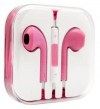 Ρόζ - Ακουστικά με μικρόφωνο handsfree earpods και volume για iPhone , Samsung Galaxy, Sony Xperia και άλλα smartphones (OEM)