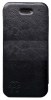 Iphone 5C-Leather Book Case Black-Smoke (Ancus)